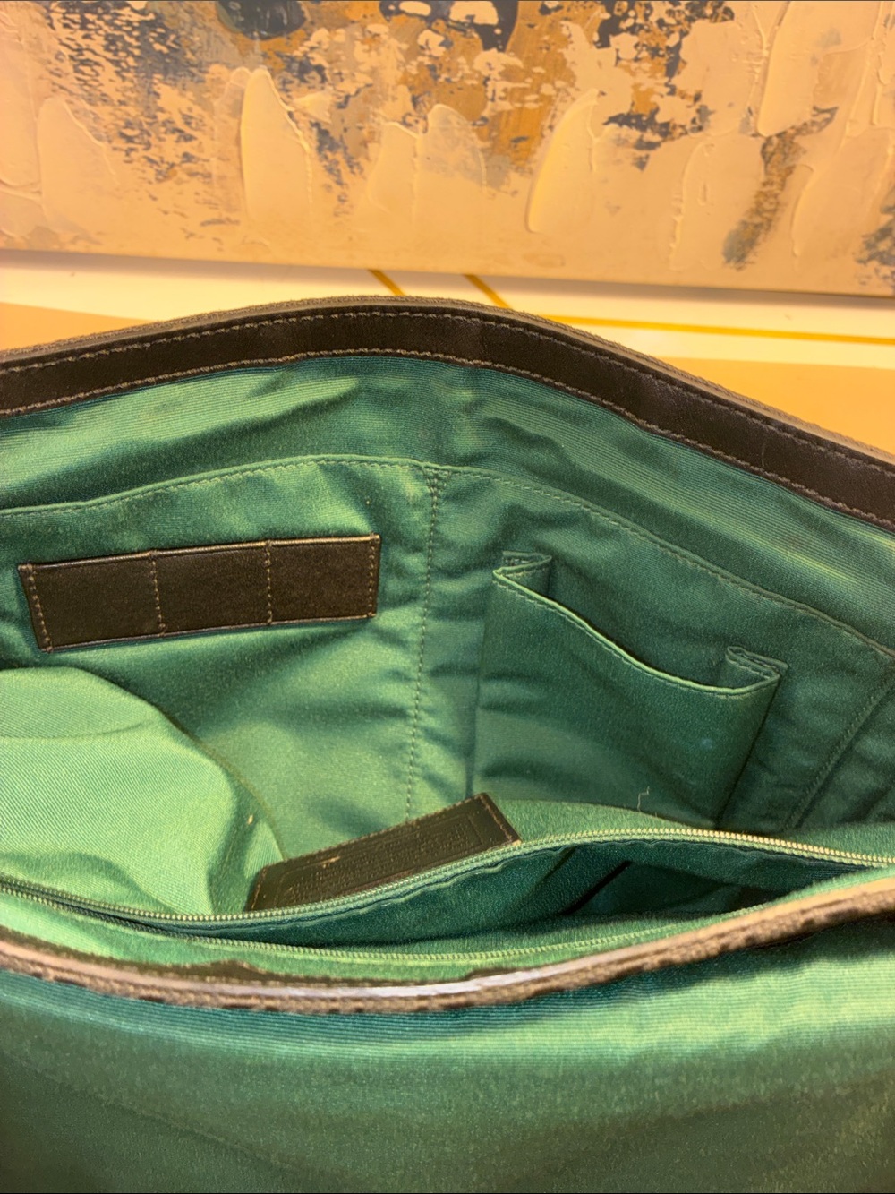 Genuine Coach Signature Jacquard Black Canvas Messenger Bag F70283  2011 - Picture 9 of 16